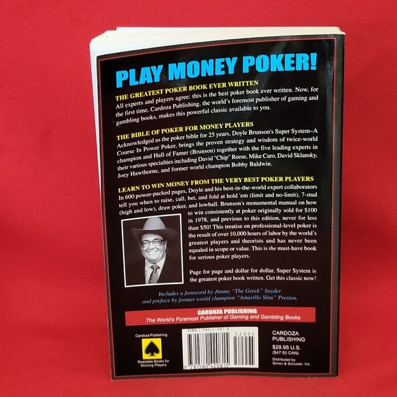 Super System A Course in Power Poker Doyle Brunson Softcover - Picture 3 of 13